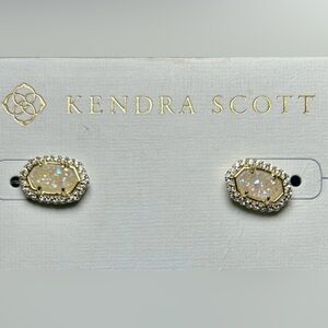 NWT Kendra Scott Cade Sparkly Stud Earrings – Gold Tone– New on Card